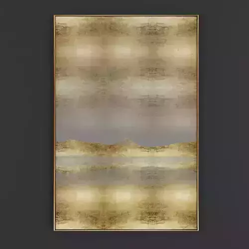 Pictures286 gold abstract painting Low-poly 3D model