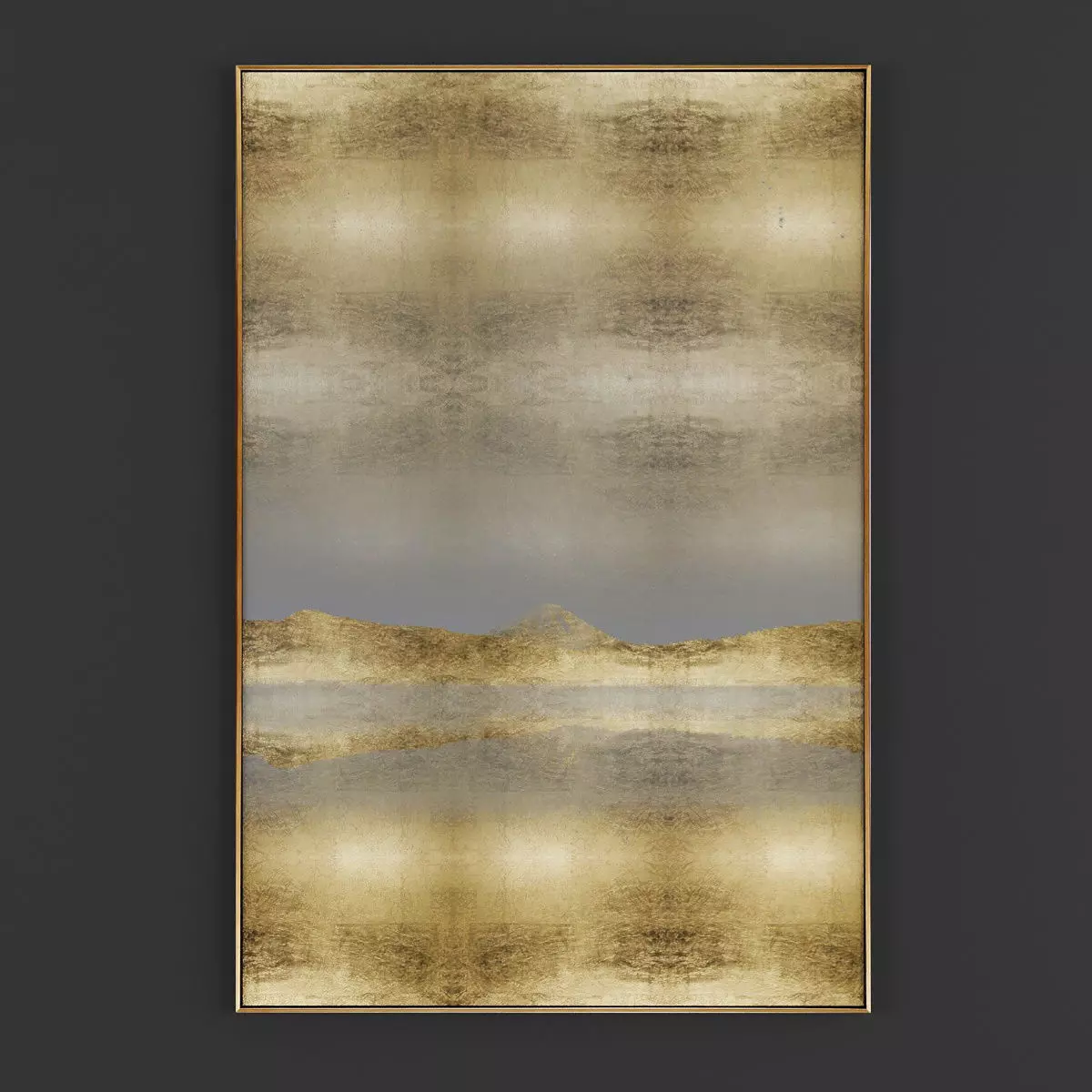 Pictures286 gold abstract painting Low-poly 3D model_0