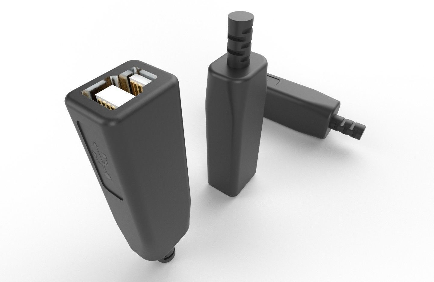 USB M12 Type B 30 Female Low-poly 3D model_11