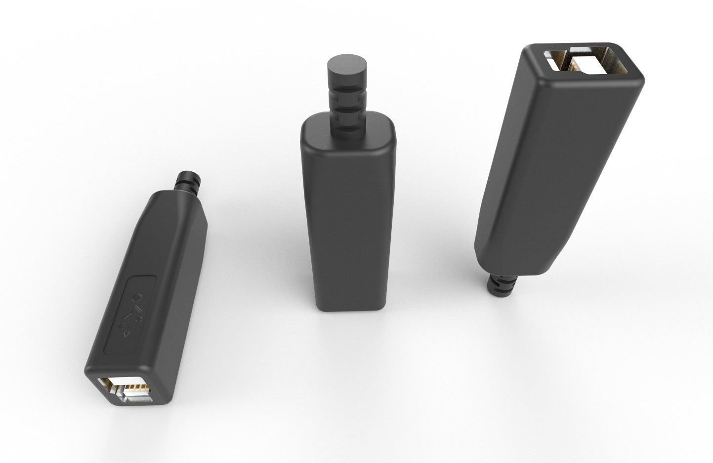 USB M12 Type B 30 Female Low-poly 3D model_22