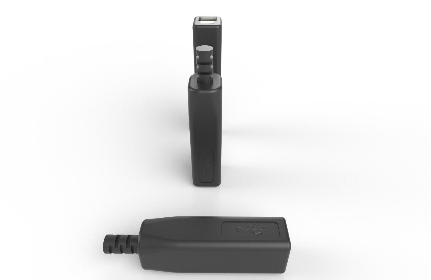 USB M12 Type B 30 Female Low-poly 3D model_15