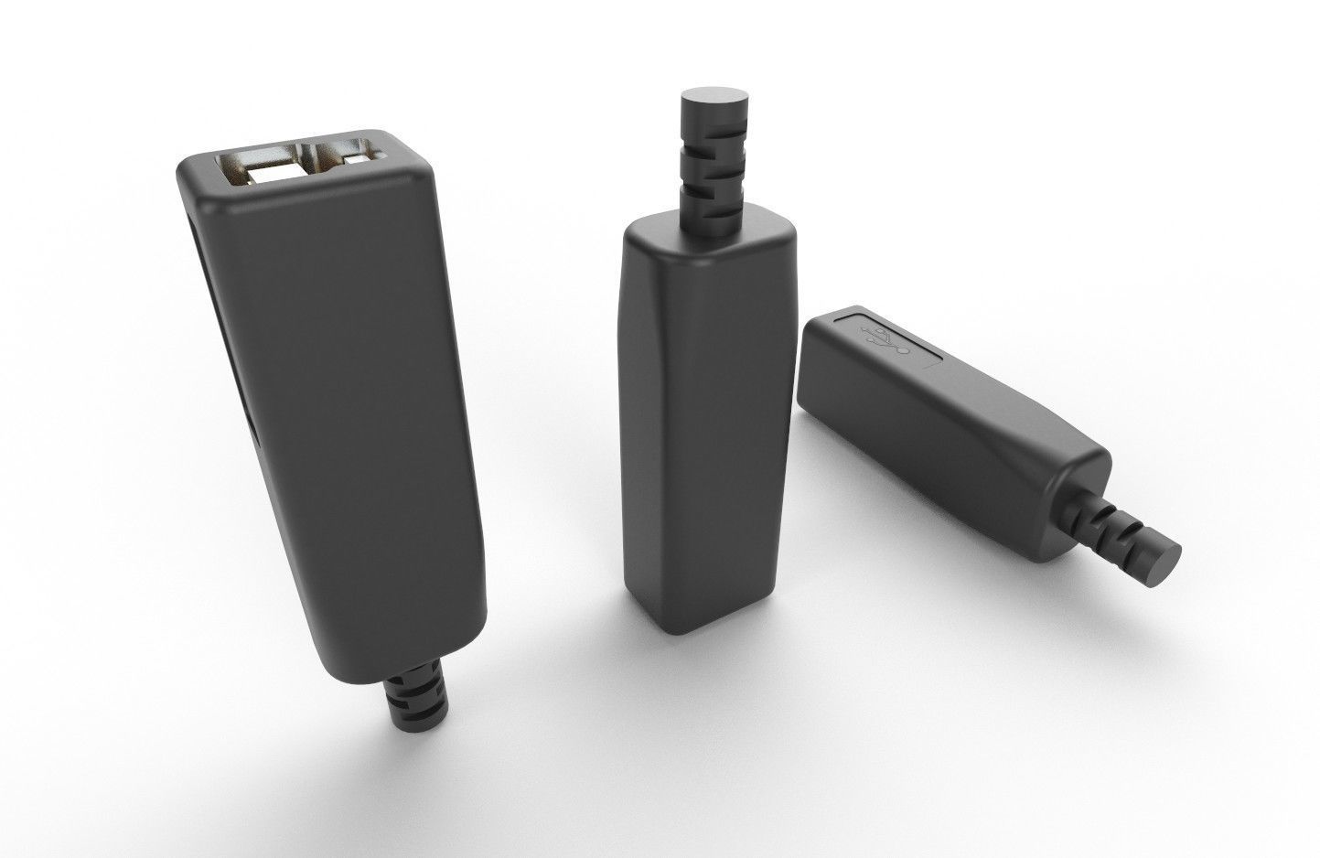 USB M12 Type B 30 Female Low-poly 3D model_28