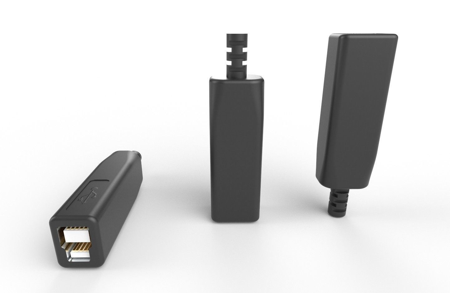 USB M12 Type B 30 Female Low-poly 3D model_21