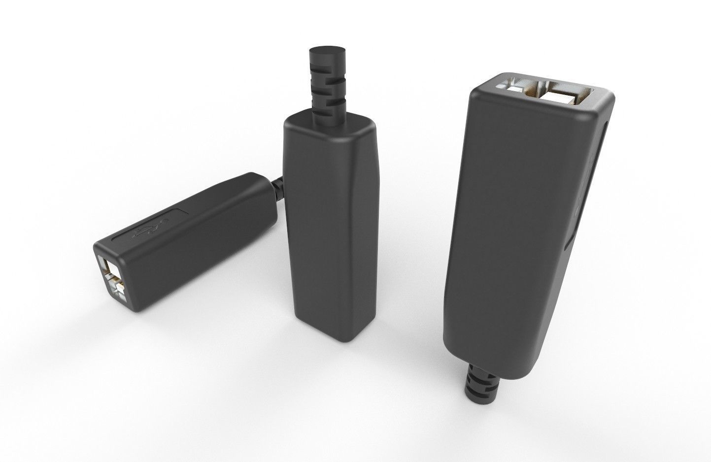 USB M12 Type B 30 Female Low-poly 3D model_8