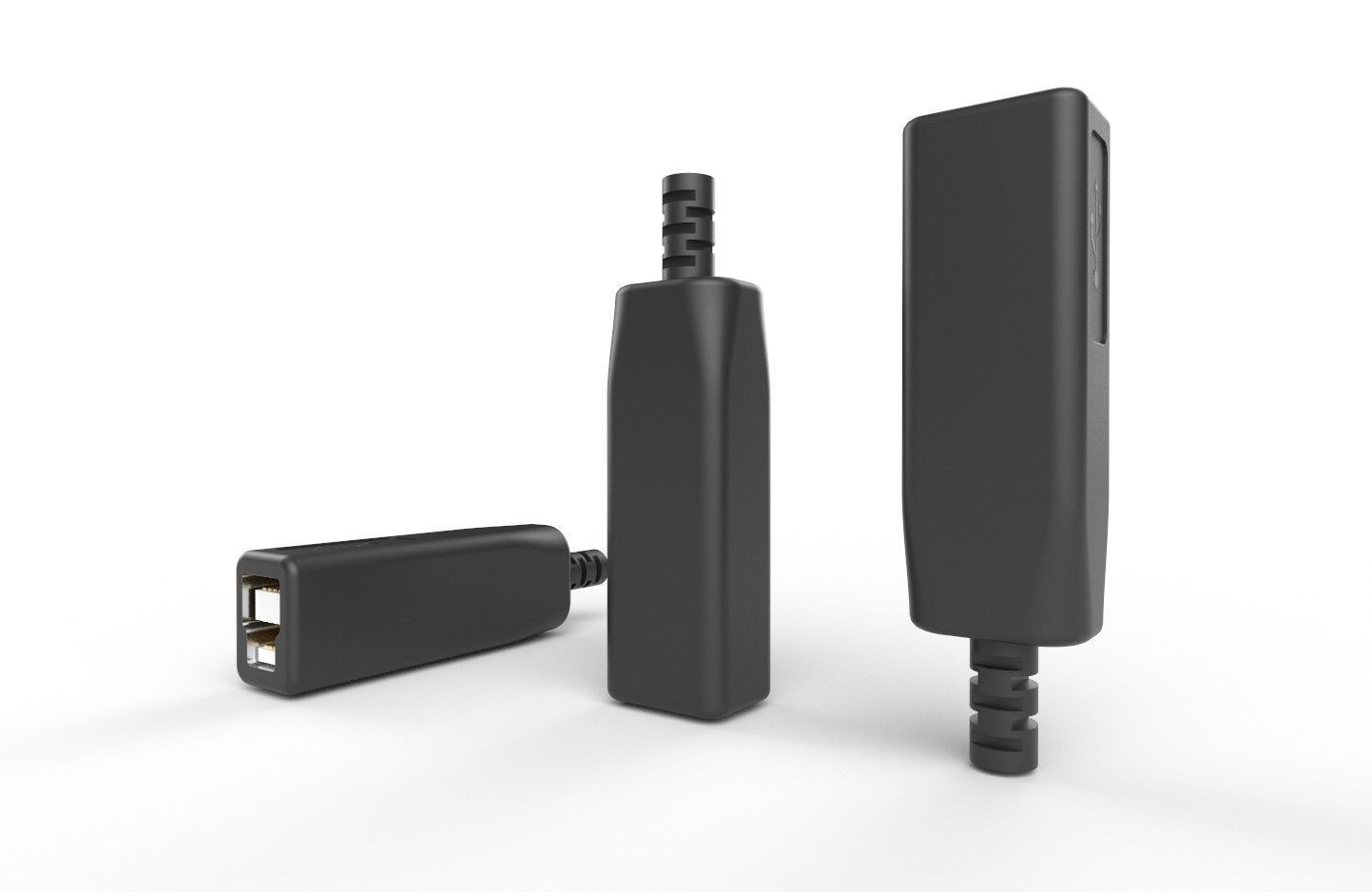 USB M12 Type B 30 Female Low-poly 3D model_7