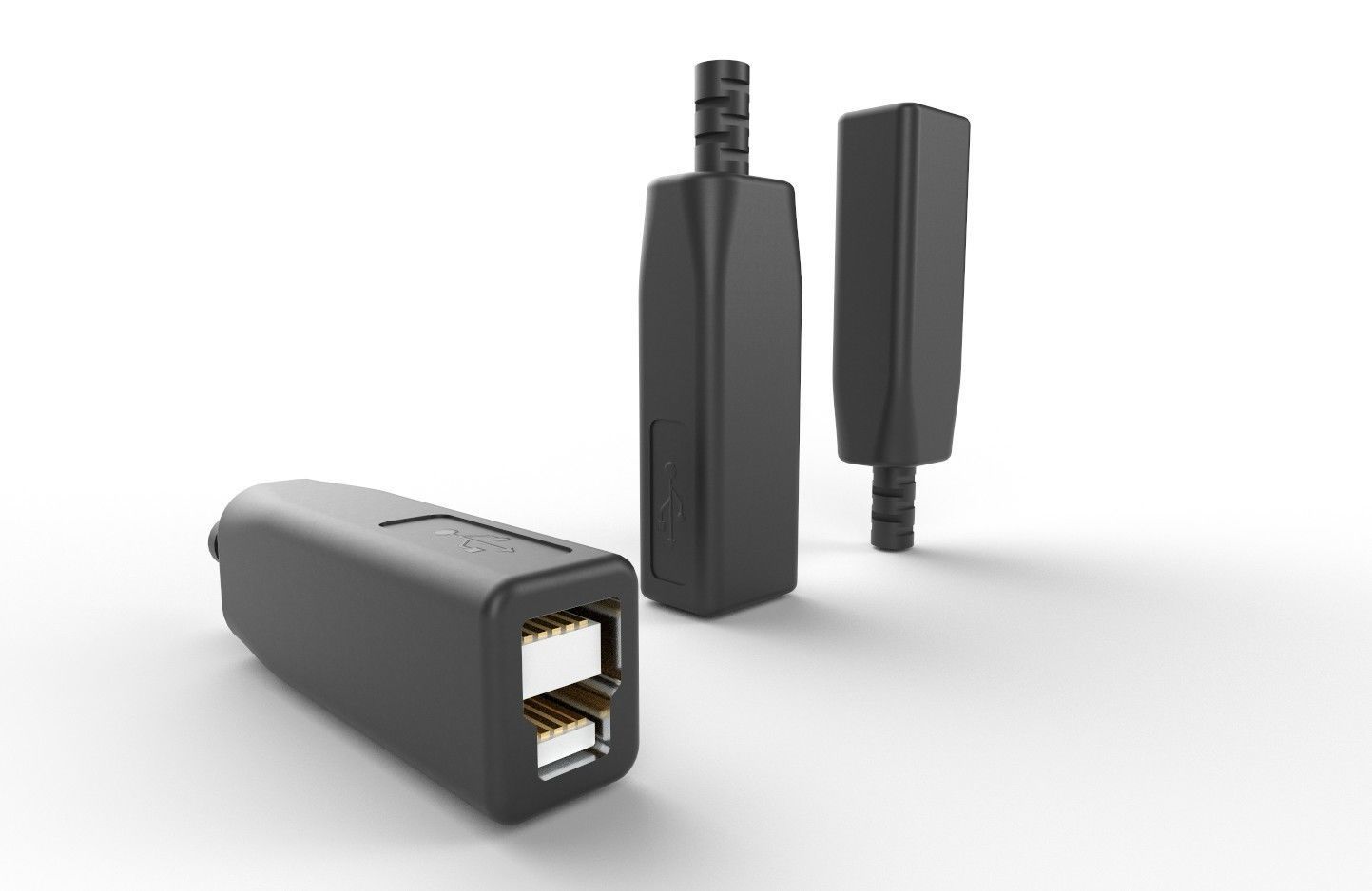 USB M12 Type B 30 Female Low-poly 3D model_19