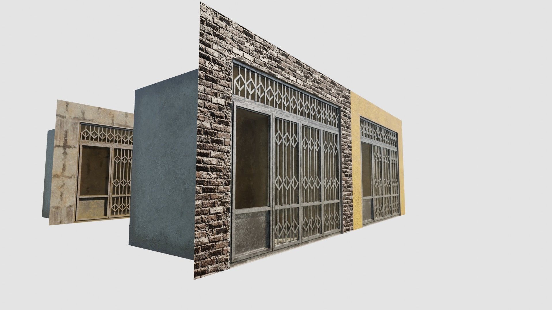 street shops with 3k pbr textures Low-poly 3D model_3