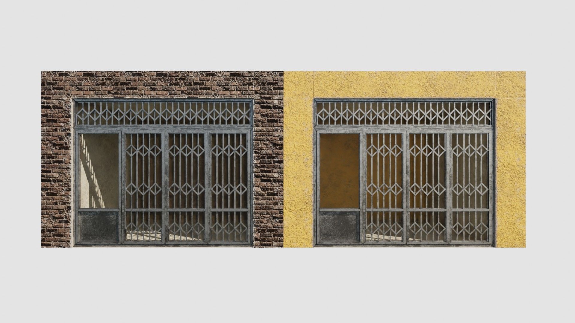 street shops with 3k pbr textures Low-poly 3D model_1