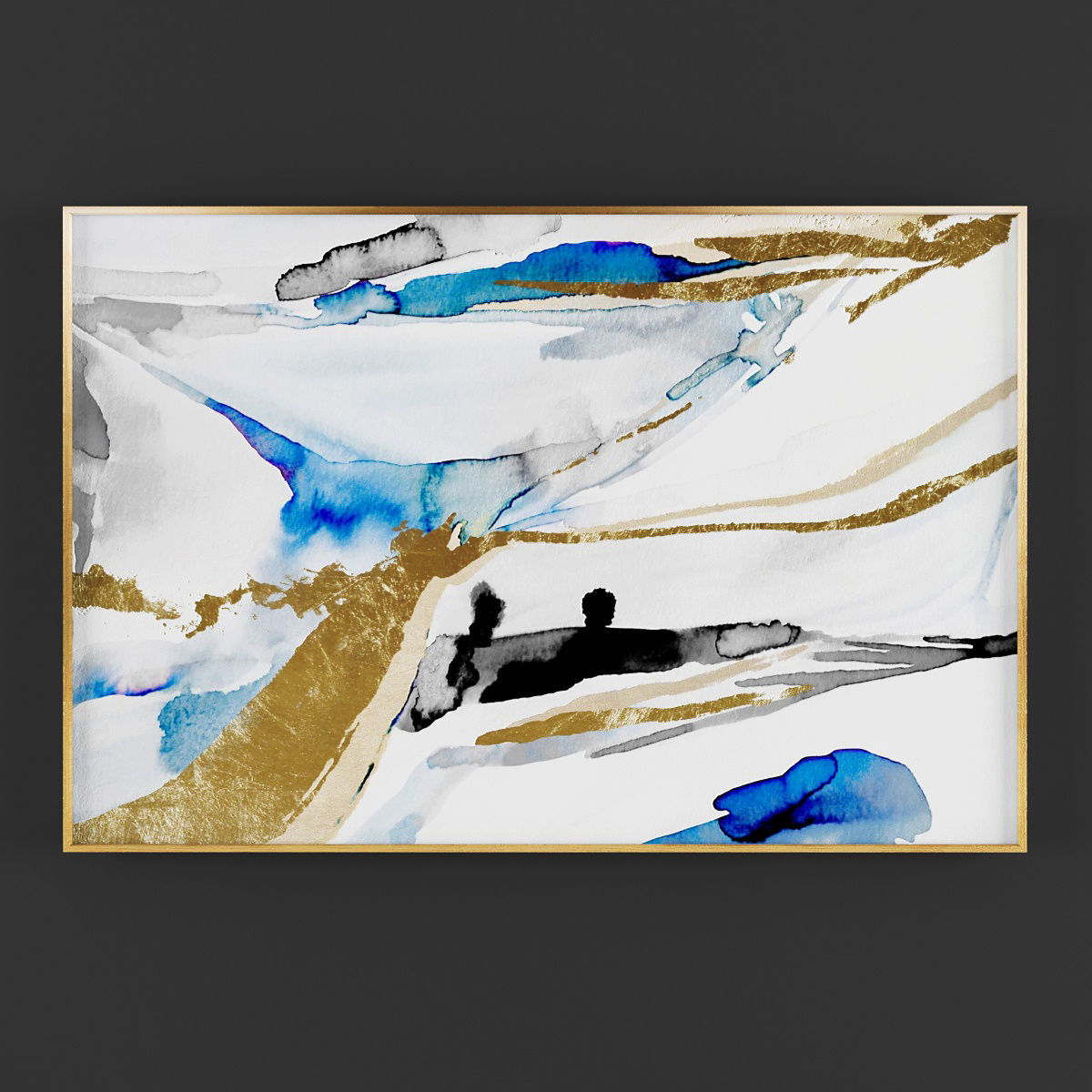 Pictures289 paris skyline gold Low-poly 3D model_2