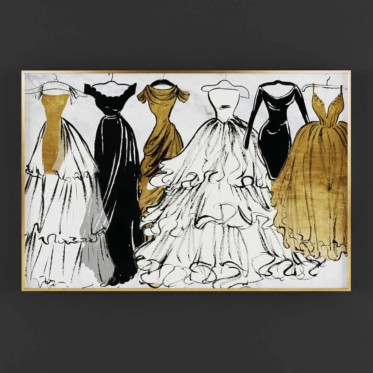 Pictures289 paris skyline gold Low-poly 3D model_1