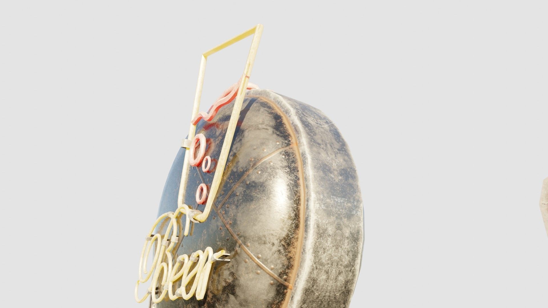 Bar Neon Sign with 4k clean and rusty pbr textures Low-poly 3D model_15