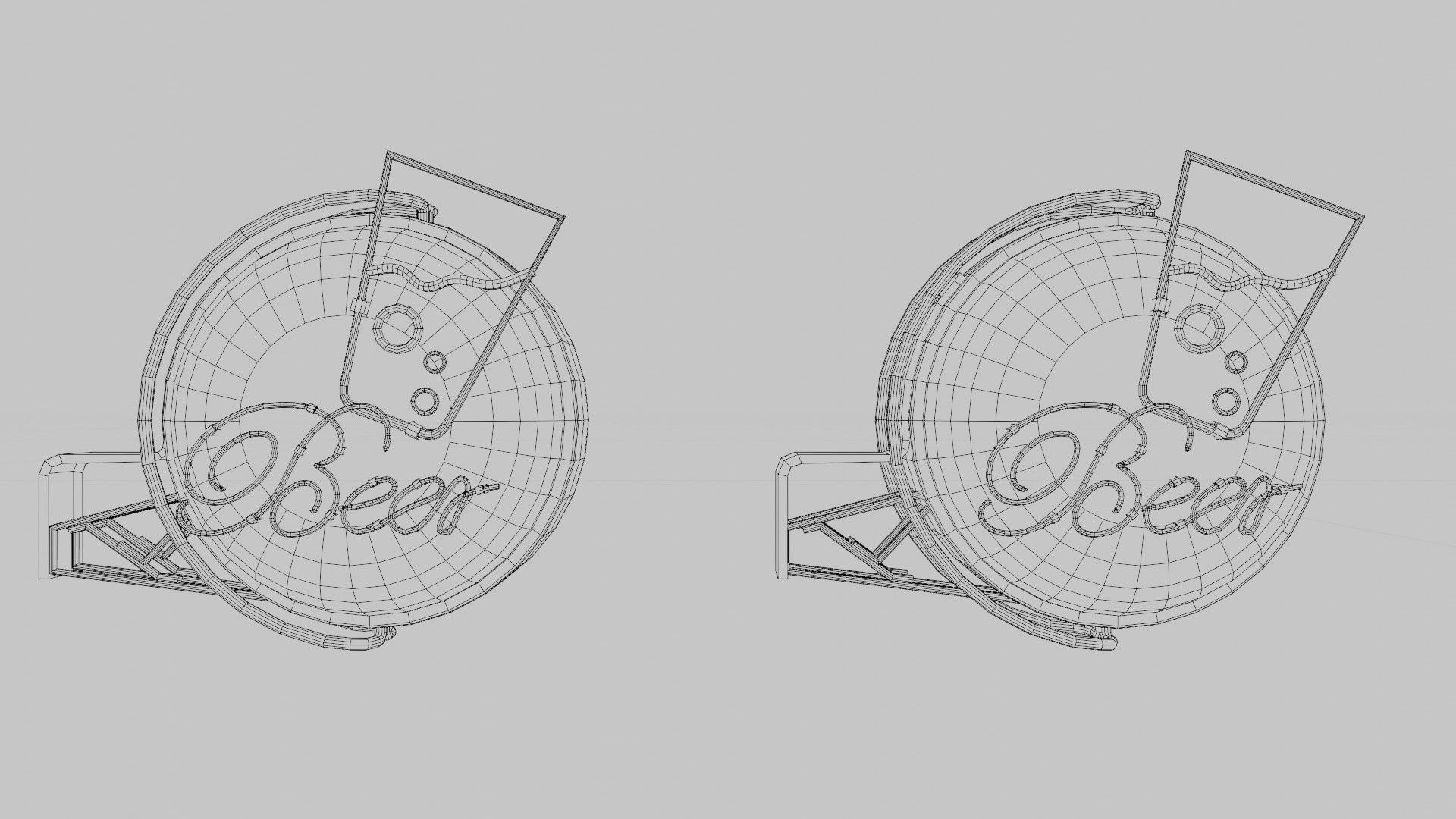 Bar Neon Sign with 4k clean and rusty pbr textures Low-poly 3D model_8