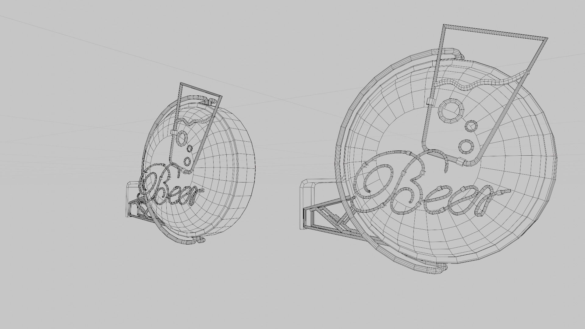 Bar Neon Sign with 4k clean and rusty pbr textures Low-poly 3D model_6