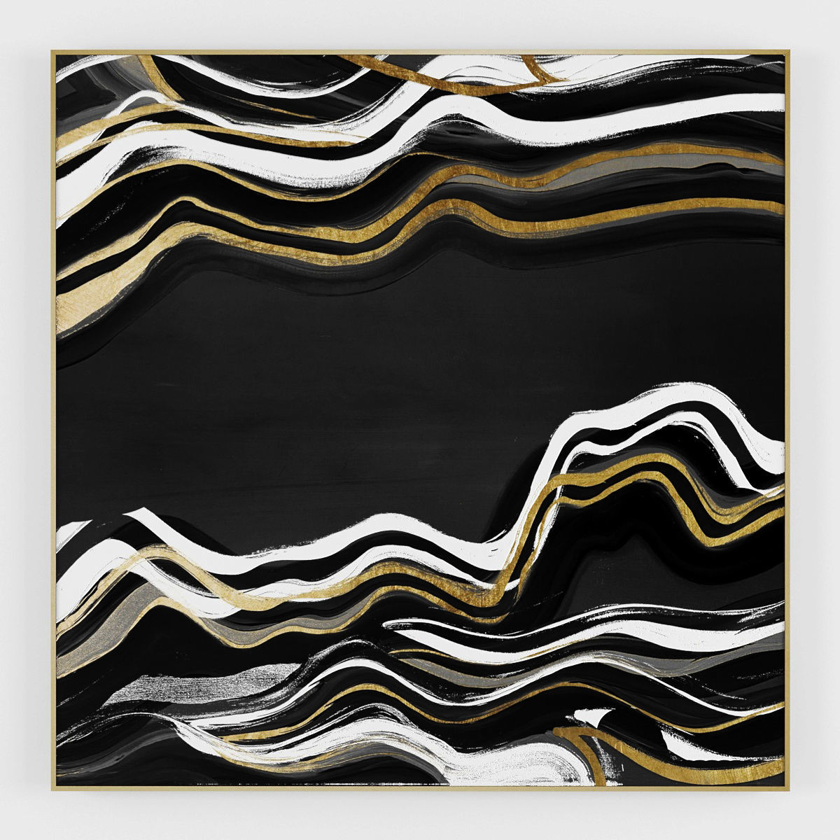 Pictures290 gold and abstract painting Low-poly 3D model_1