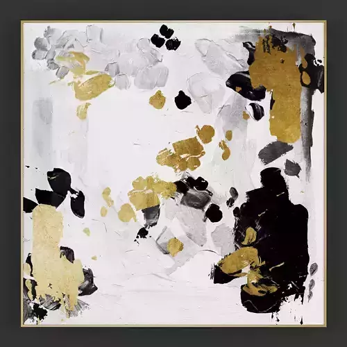 Pictures290 gold and abstract painting Low-poly 3D model