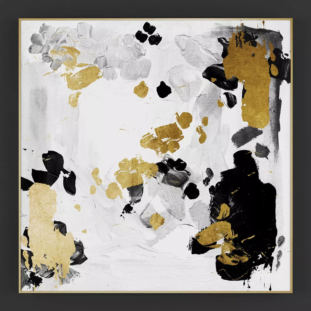 Pictures290 gold and abstract painting Low-poly 3D model_0