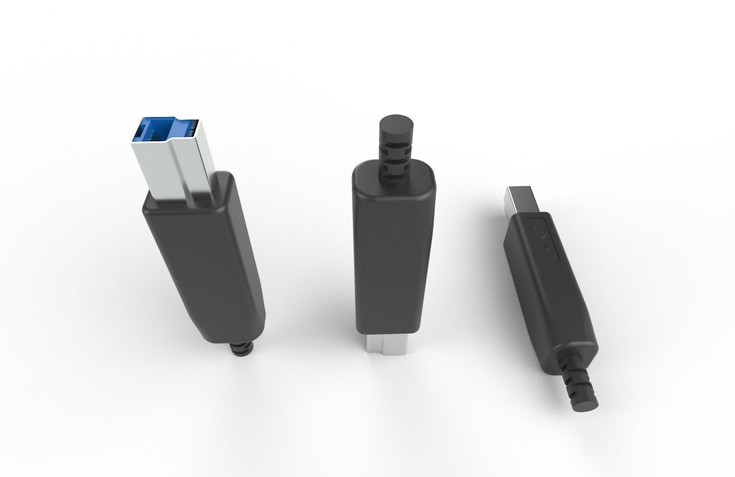 USB M13 Type B 30 Male Low-poly 3D model_28