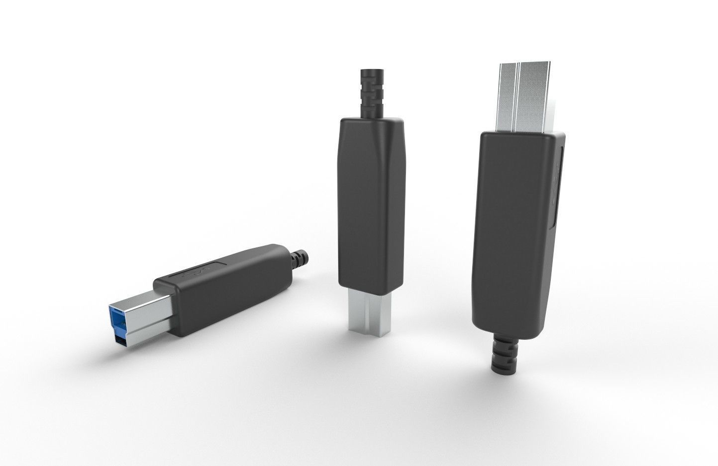 USB M13 Type B 30 Male Low-poly 3D model_6