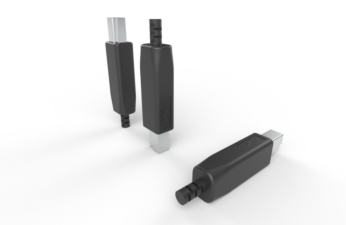 USB M13 Type B 30 Male Low-poly 3D model_14