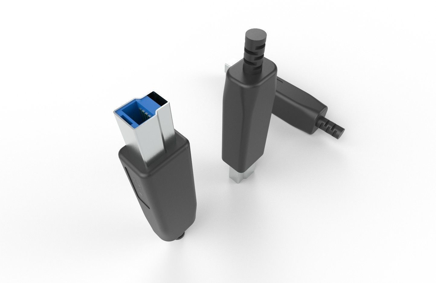 USB M13 Type B 30 Male Low-poly 3D model_26
