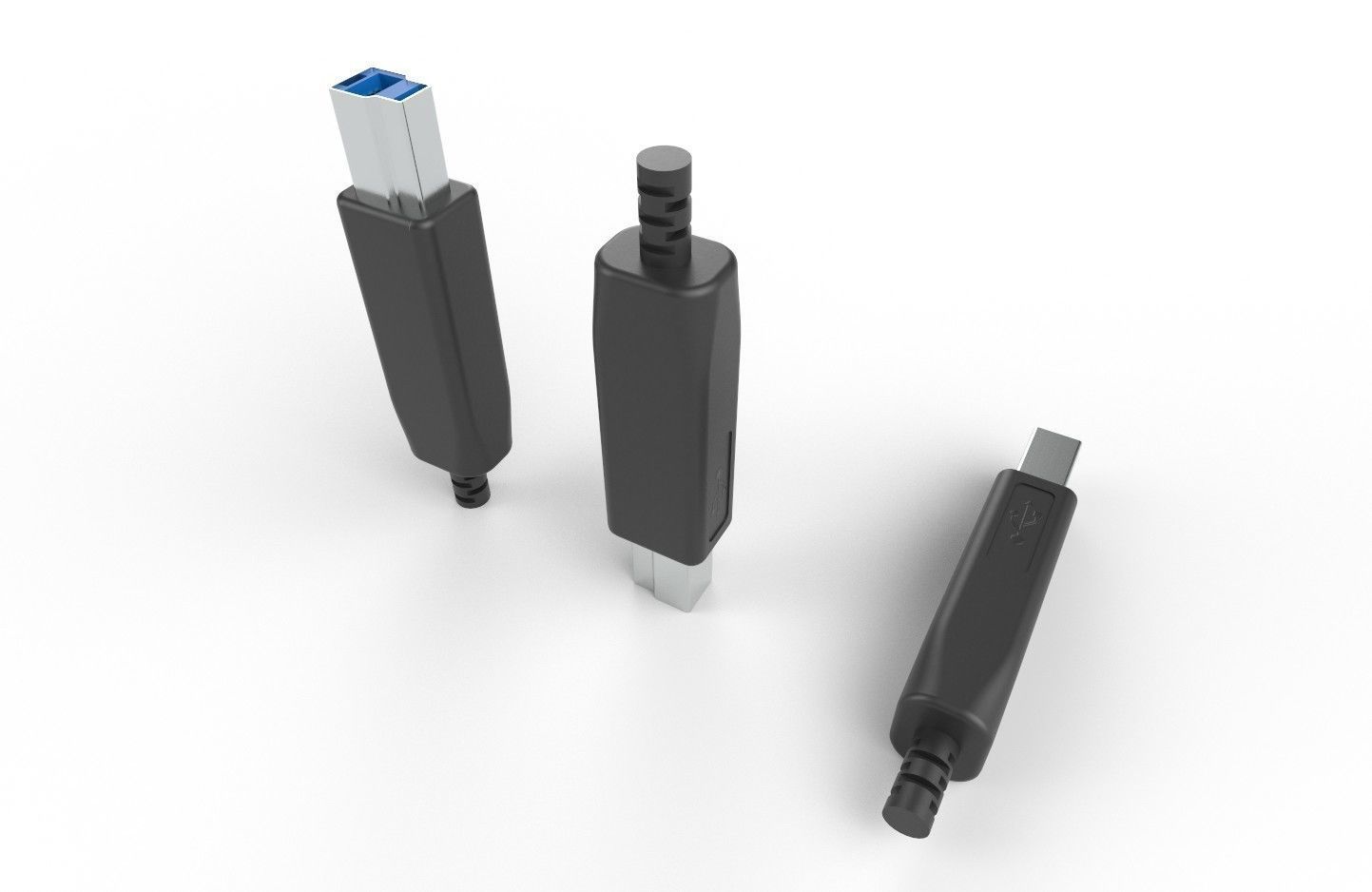 USB M13 Type B 30 Male Low-poly 3D model_29