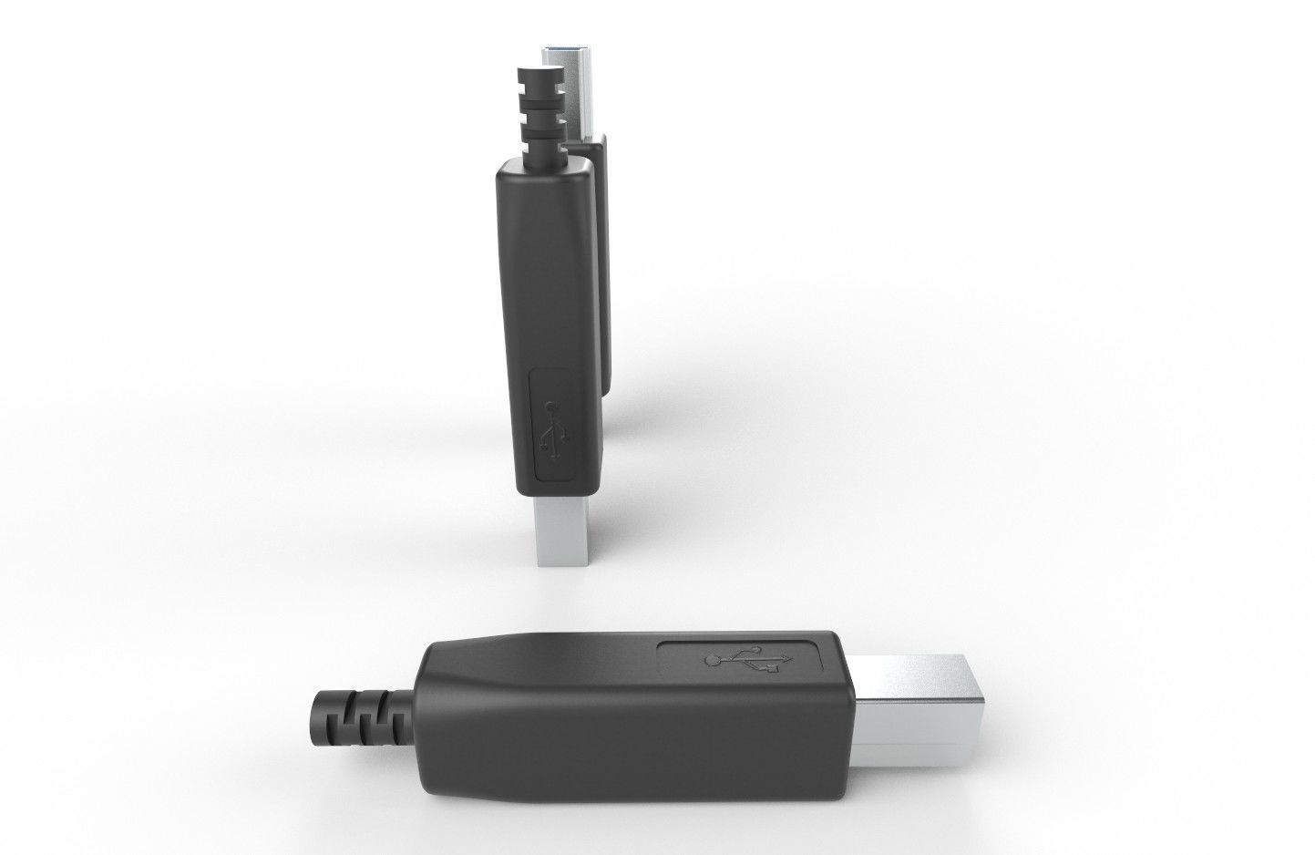 USB M13 Type B 30 Male Low-poly 3D model_15