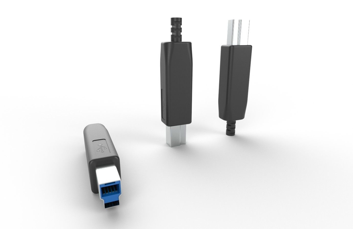 USB M13 Type B 30 Male Low-poly 3D model_20