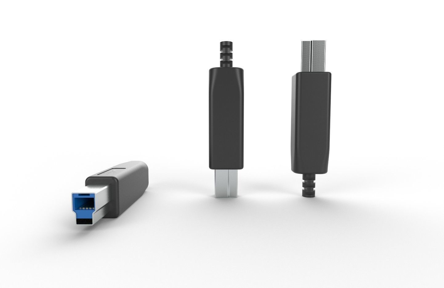 USB M13 Type B 30 Male Low-poly 3D model_21