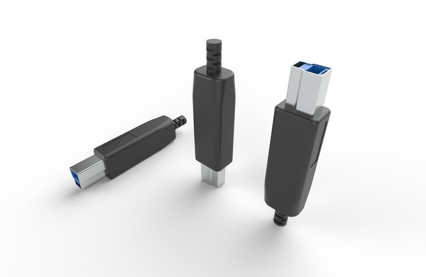 USB M13 Type B 30 Male Low-poly 3D model_7