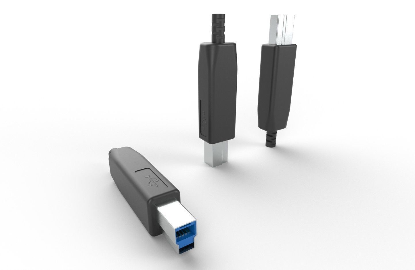 USB M13 Type B 30 Male Low-poly 3D model_19