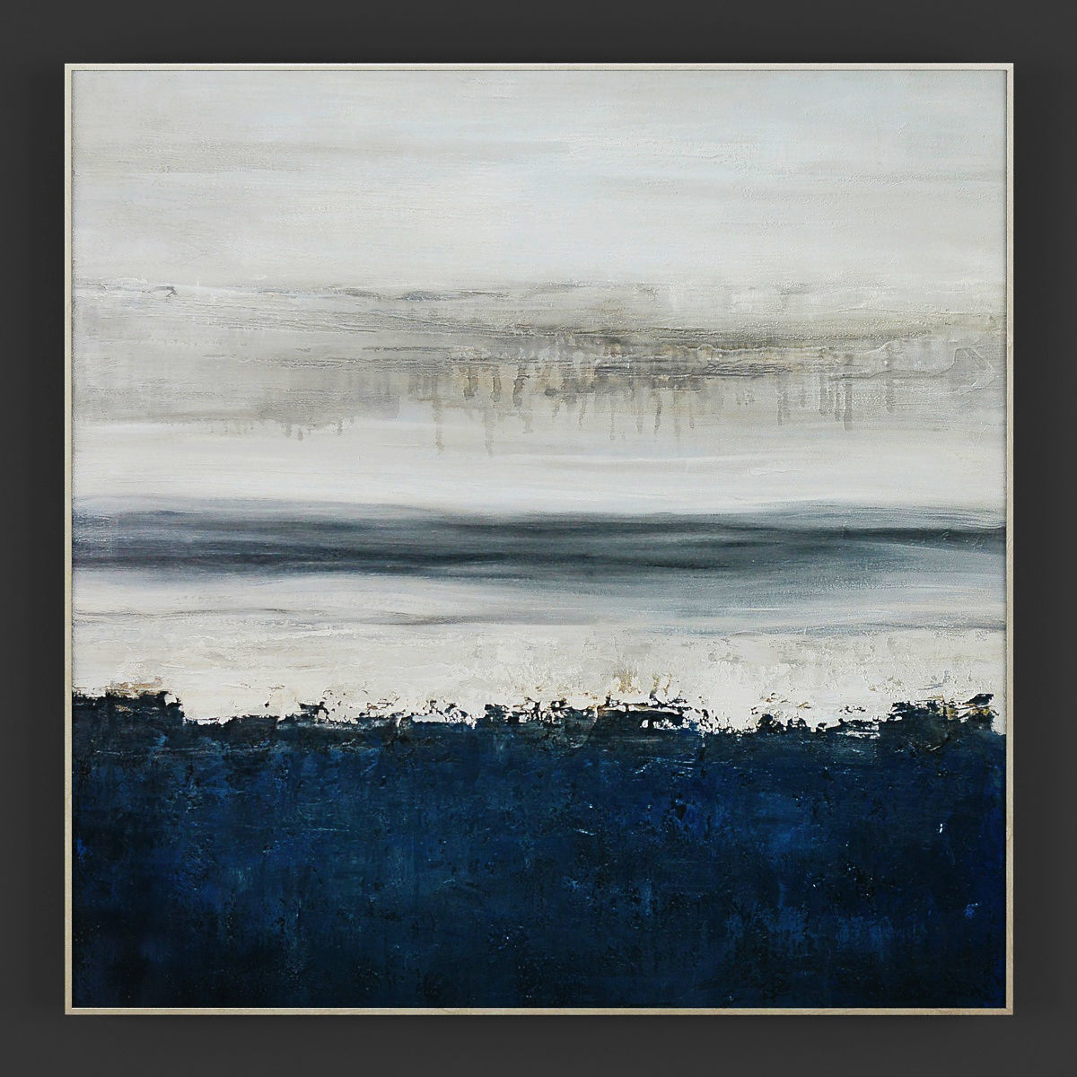 Pictures292 abstract painting in teal and gold Low-poly 3D model_1