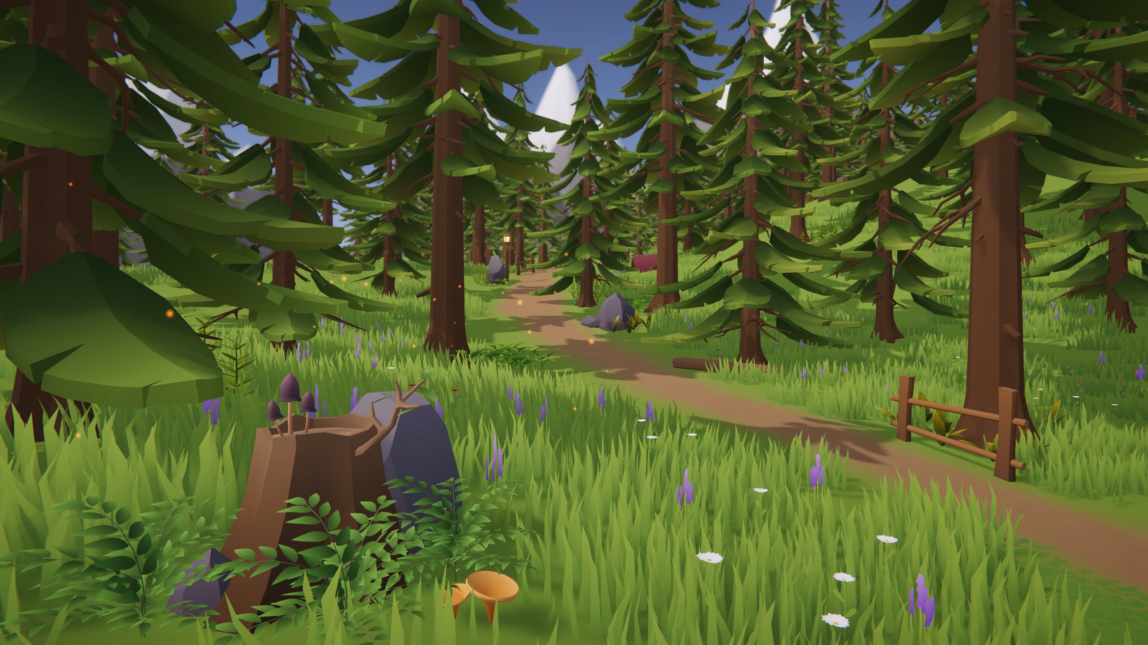 Low Poly Fantasy Forest - 3D Asset Low-poly 3D model_2
