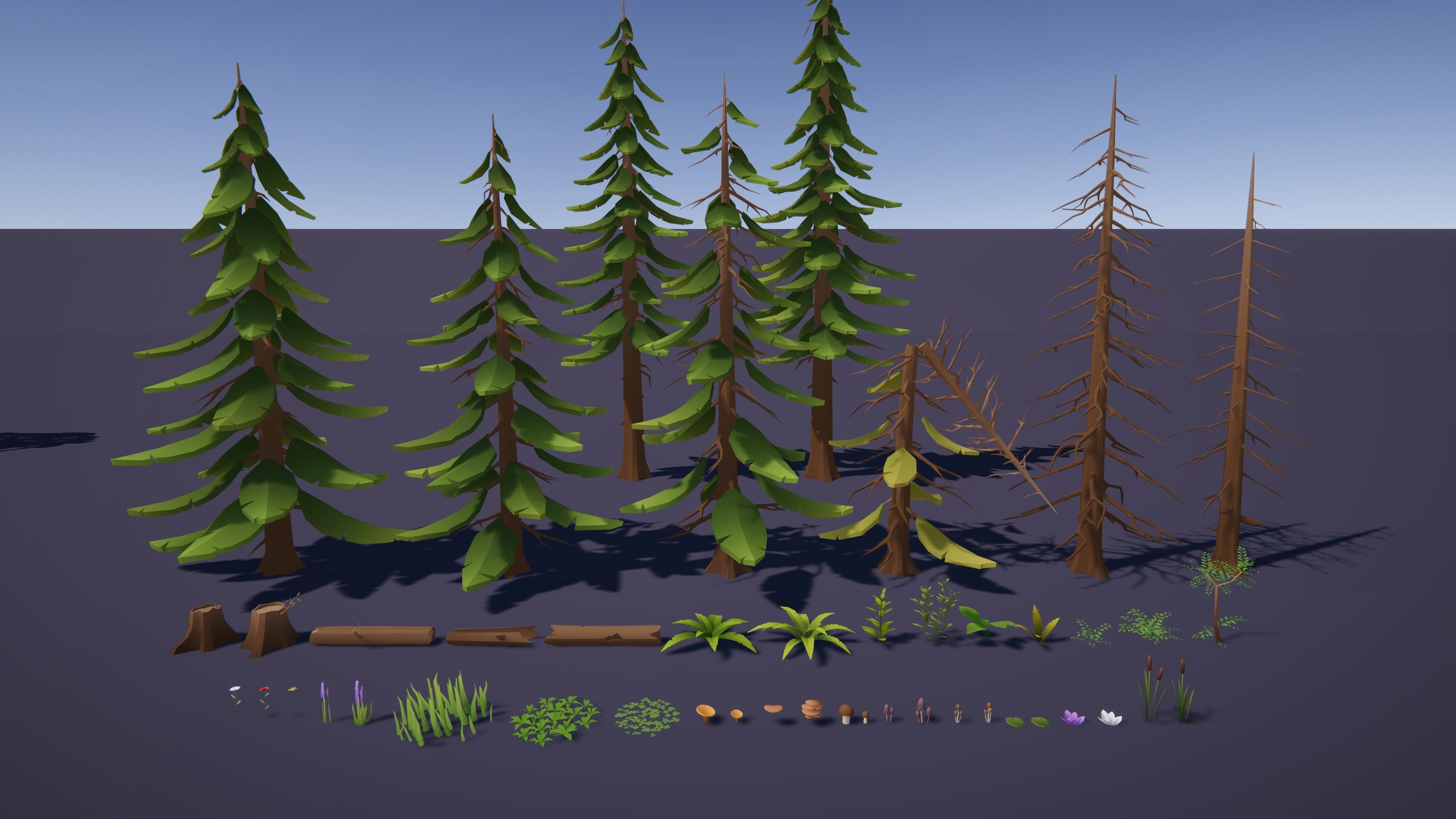Low Poly Fantasy Forest - 3D Asset Low-poly 3D model_9