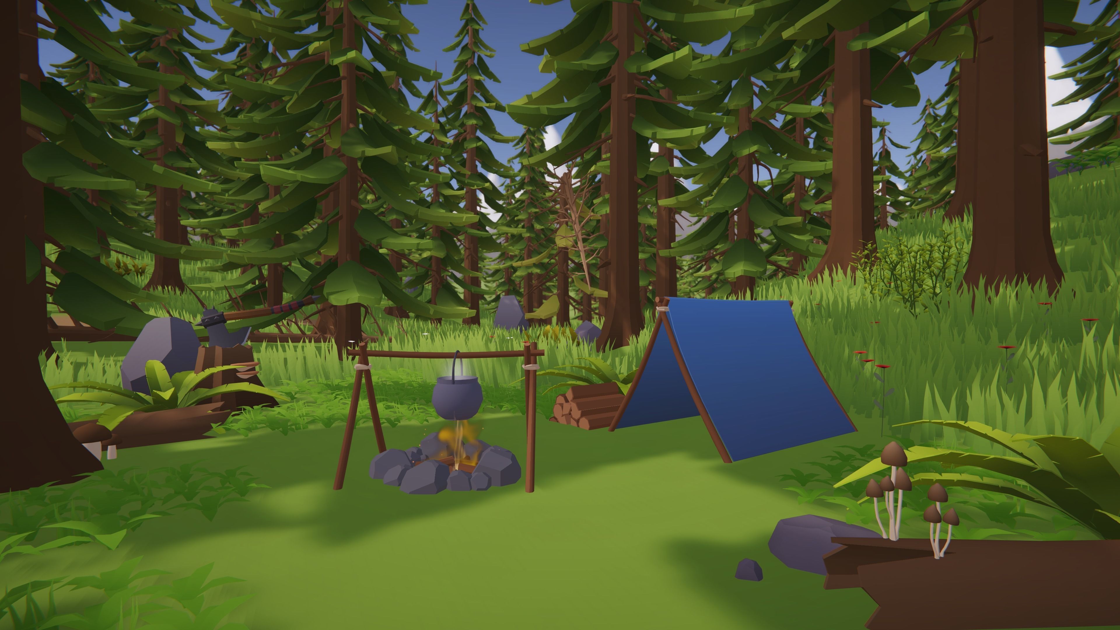 Low Poly Fantasy Forest - 3D Asset Low-poly 3D model_7