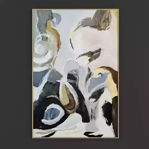 Pictures294 abstract painting hanging on wall Low-poly 3D model