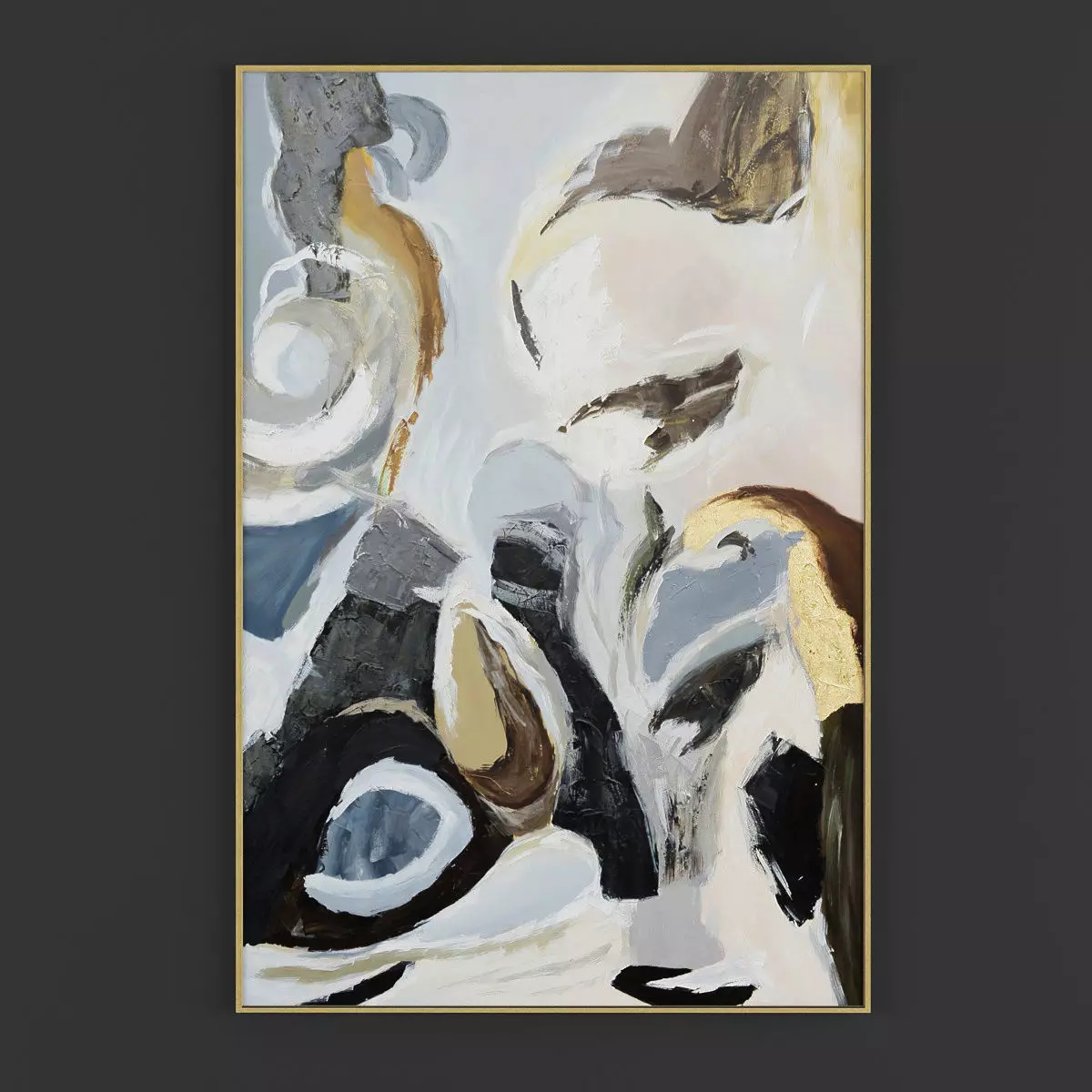 Pictures294 abstract painting hanging on wall Low-poly 3D model_0