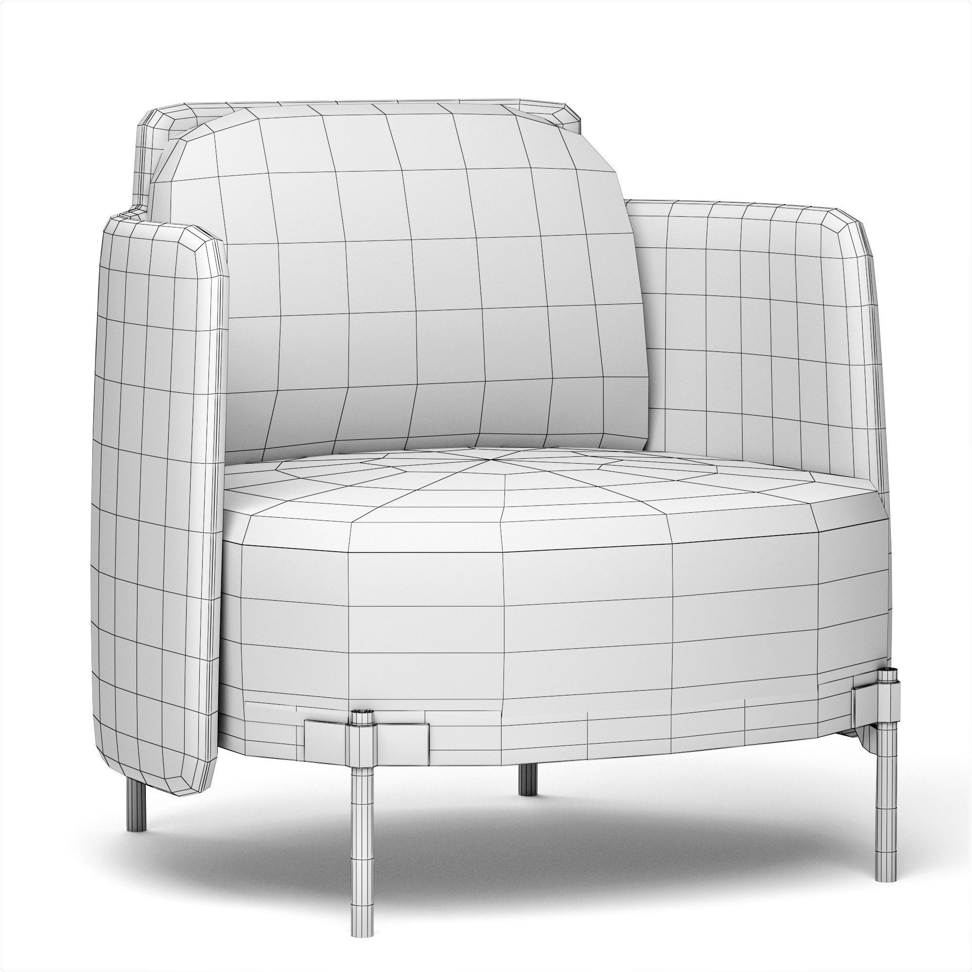 Minotti TAPE Armchair 3D model_4