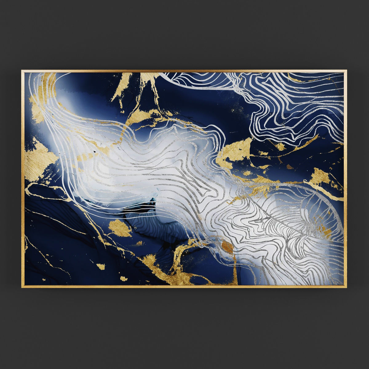 Pictures296 moon and stars canvas wall art Low-poly 3D model_2