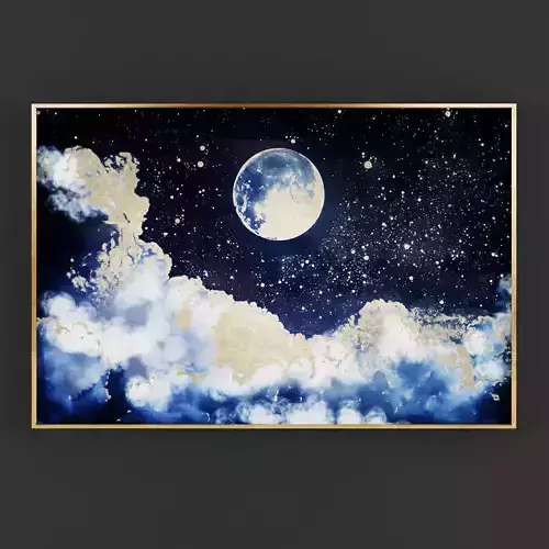 Pictures296 moon and stars canvas wall art