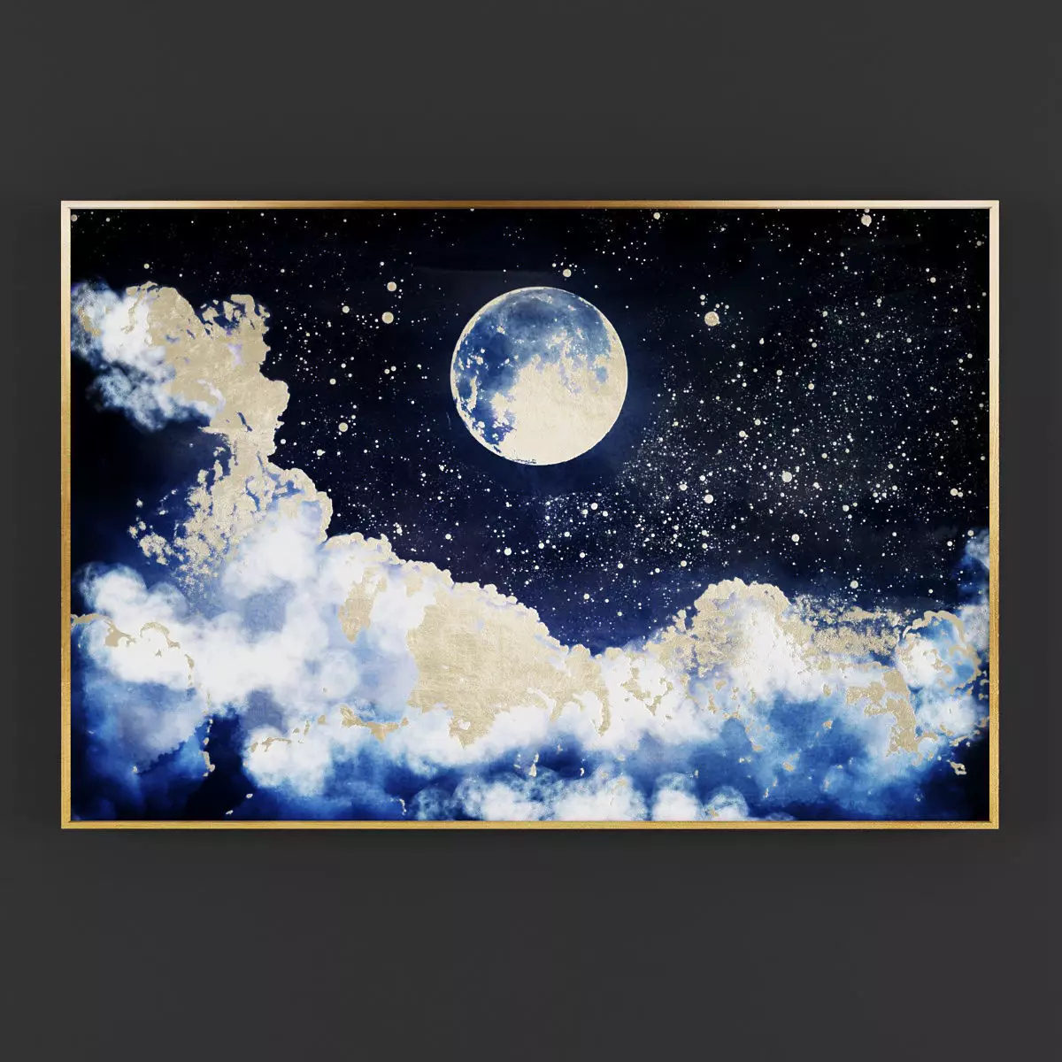 Pictures296 moon and stars canvas wall art Low-poly 3D model_0