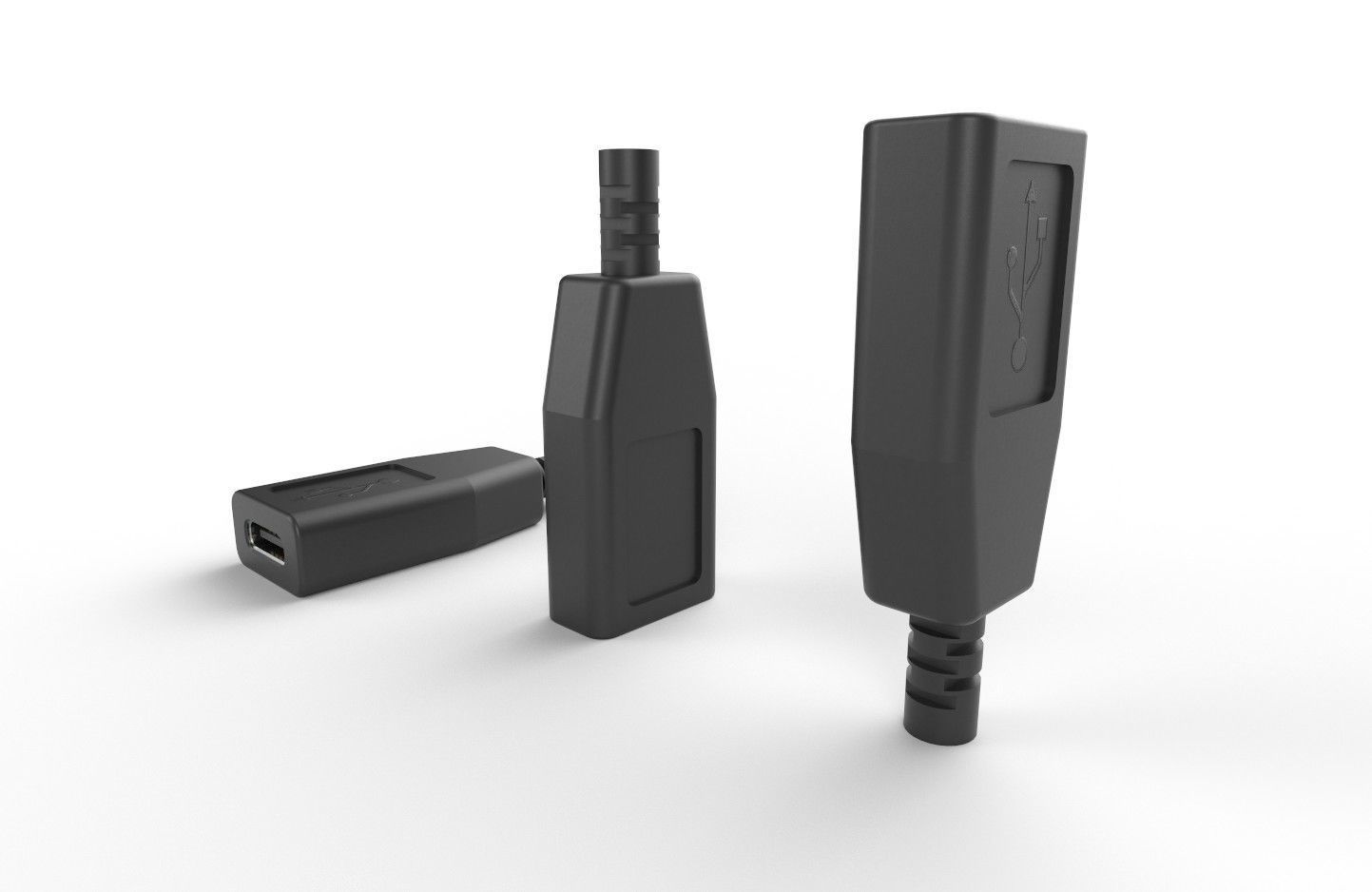 USB M14 Type C Female Low-poly 3D model_24