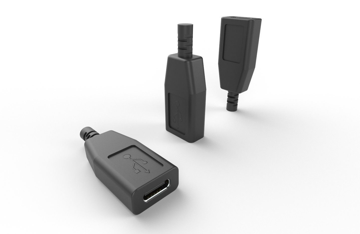 USB M14 Type C Female Low-poly 3D model_18