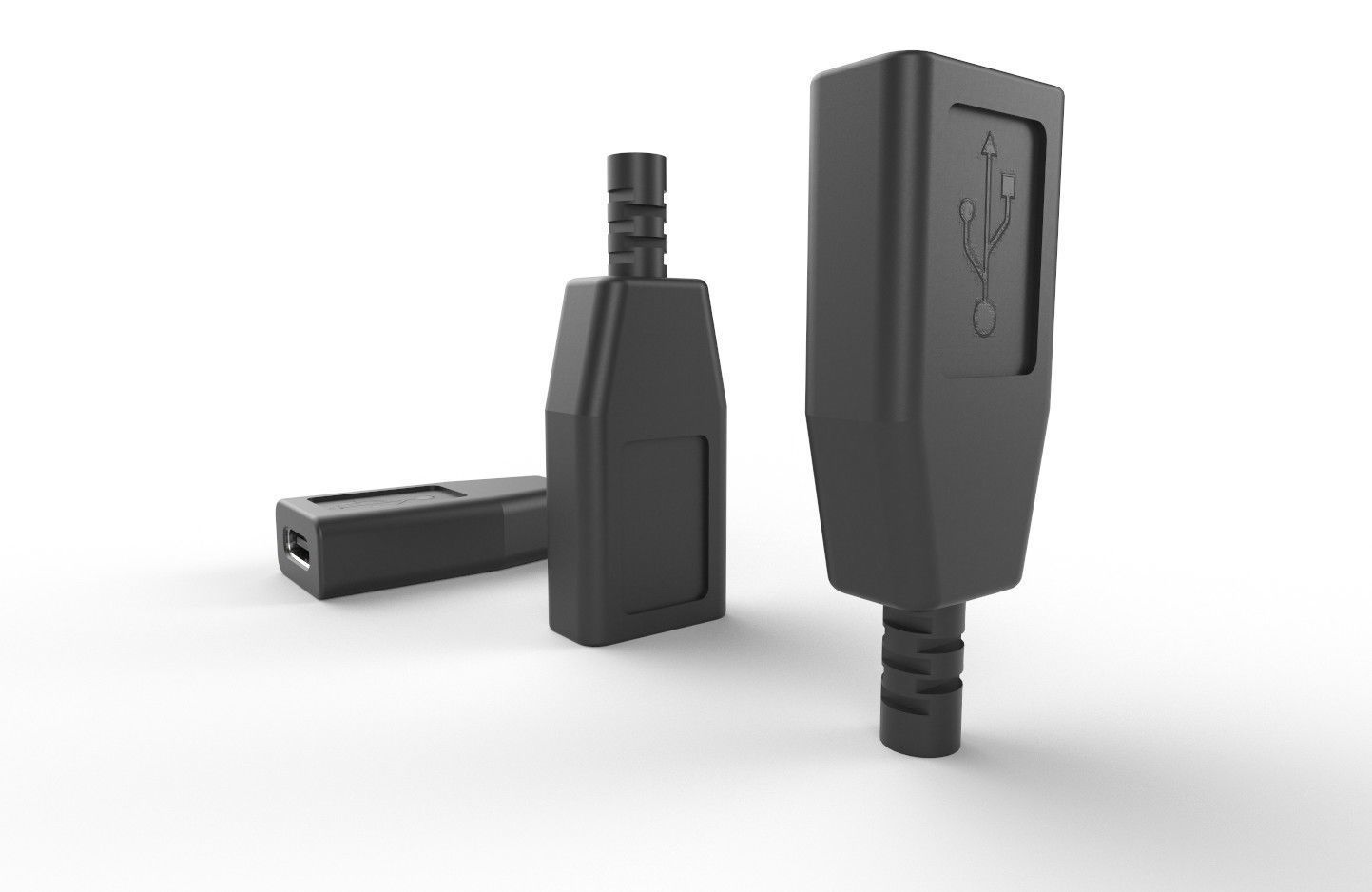 USB M14 Type C Female Low-poly 3D model_8