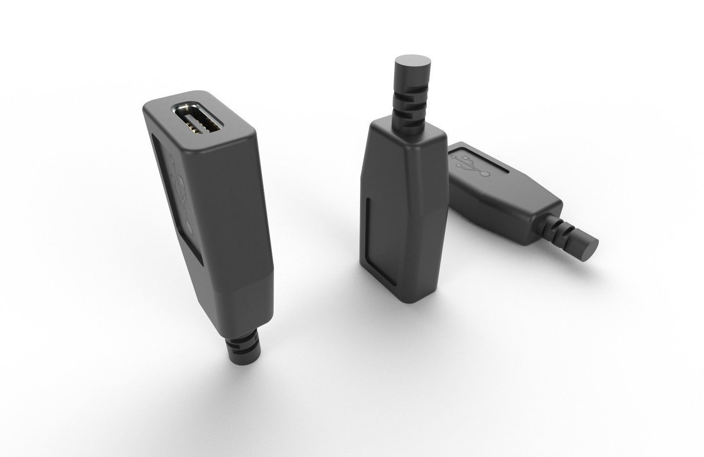 USB M14 Type C Female Low-poly 3D model_9