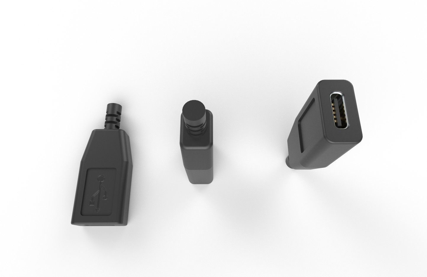 USB M14 Type C Female Low-poly 3D model_15