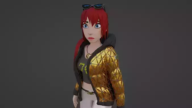 Stylized Girl Alice Low-poly 3D model