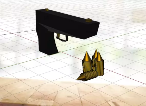 Gun with munitions 3D model_0