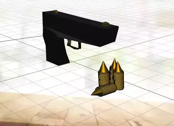 Gun with munitions 3D model