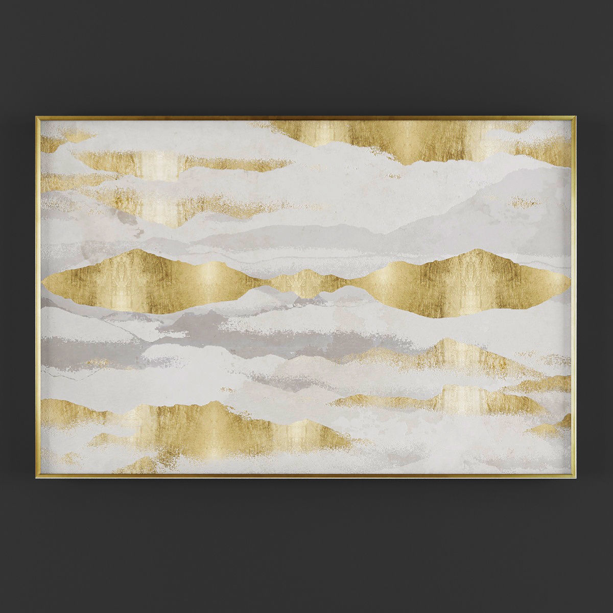 Pictures300 gold and abstract painting Low-poly 3D model_2