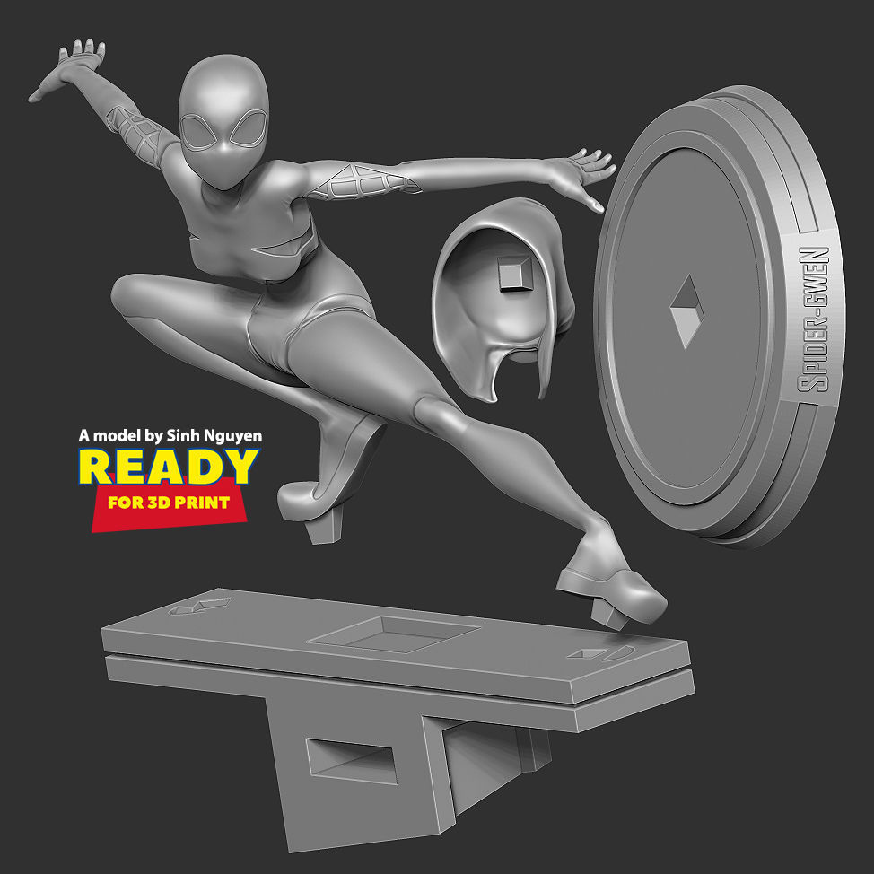 Spider-Gwen Fanart 3D print model_2